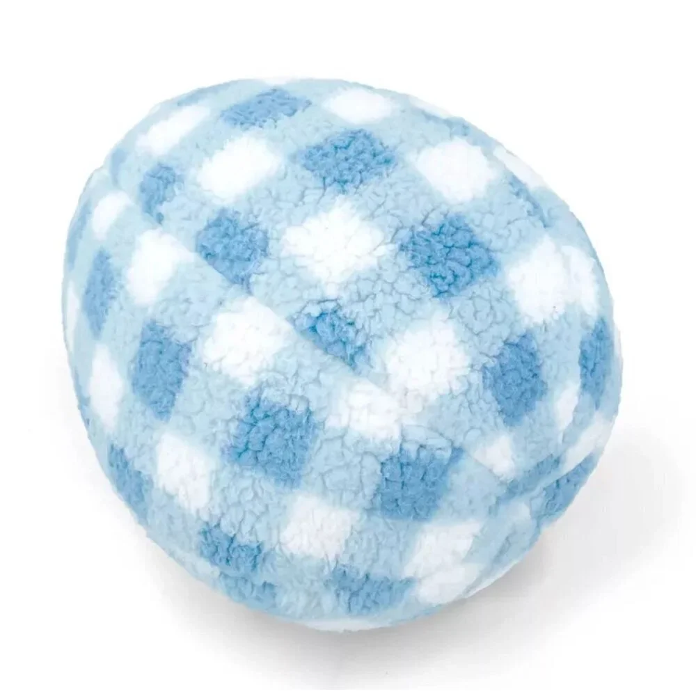 Target Comp Bid Blue Gingham Easter Egg Plush Throw Pillow 10.75